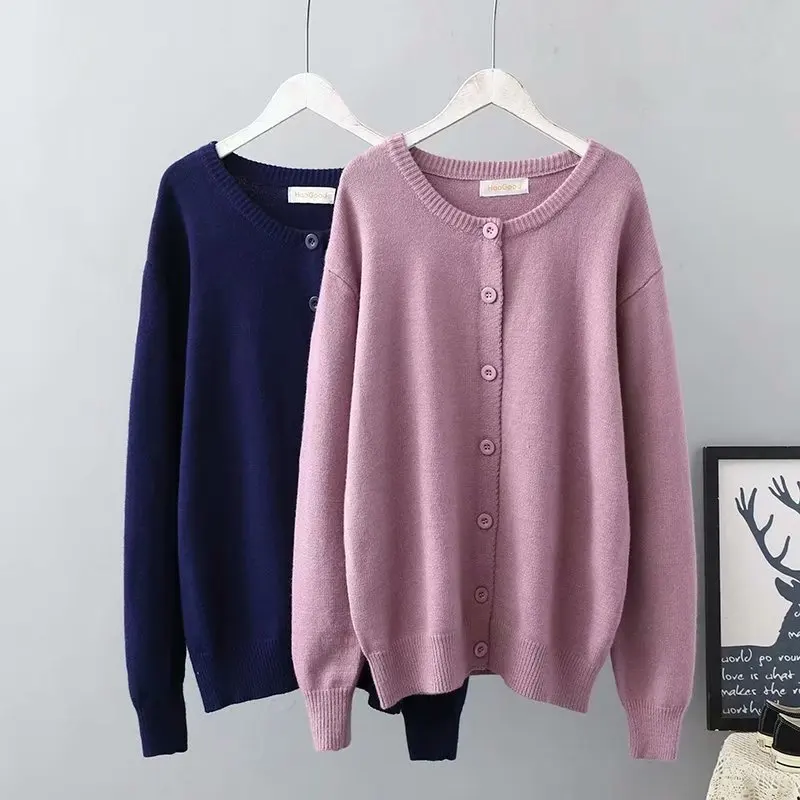 Повседневные свитера размера плюс осень 2019 женские модные свободные вязаные