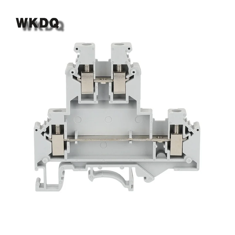 

10pcs UKKB-5 Double-Level Din Rail Screw Connection Terminal Block With 2 Level 4 Conductors Connector Screw Terminal Blocks