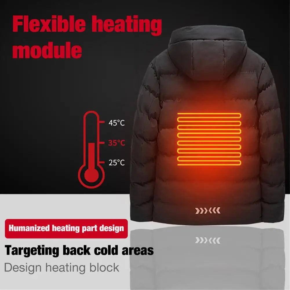 

Men Winter Warm Jacket USB Shoulder Neck Massage Heating Vest Flexible 4 Areas Electric Thermal Waistcoat Outdoor Hiking Fishing