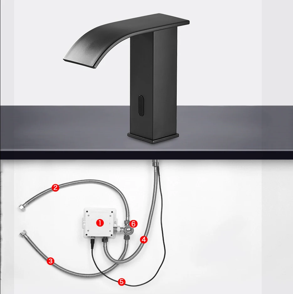 Роскошный Матовый Черный смеситель для ванной кран холодной и горячей воды