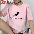 Женская футболка с забавным рисунком маленького динозавра, Футболка Harajuku Ullzang Kawaii уличная одежда с мотивами из аниме, Топ для женщин в стиле 90-х