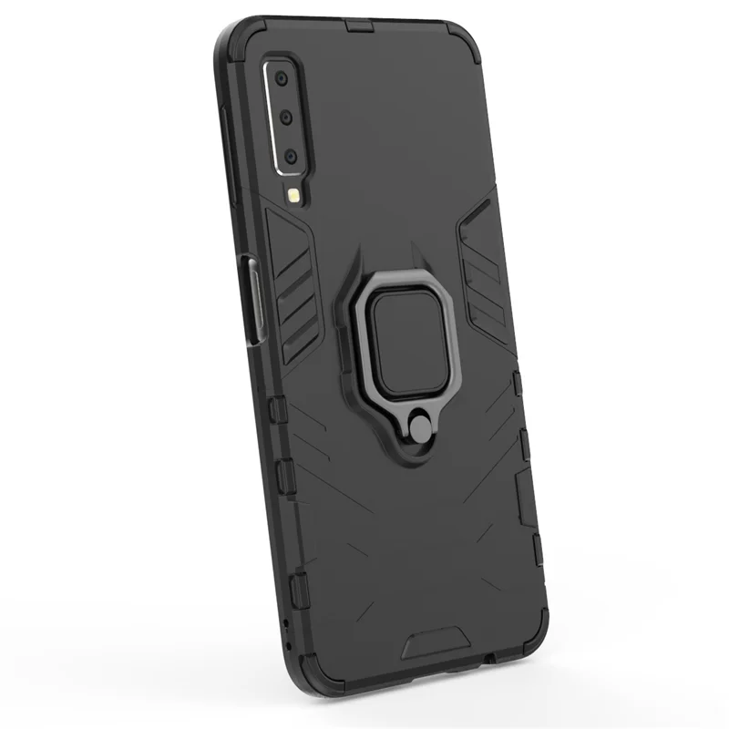 Armor Metal Finger Ring Thin Phone Shell For Samsung Galaxy Note 9 J6 Plus J4 Prime A8 A7 2018 S8 S9 Shockproof Cover Soft Case |