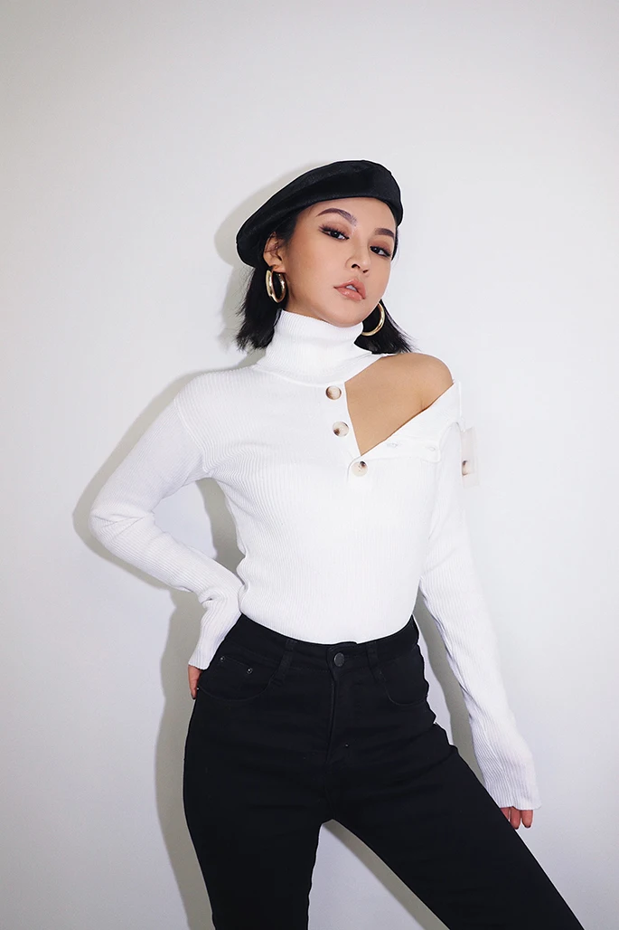 2019 new fashion casual women's clothing Sweater Women's Autumn Sleeve Slim Sexy High Collar Long | Женская одежда
