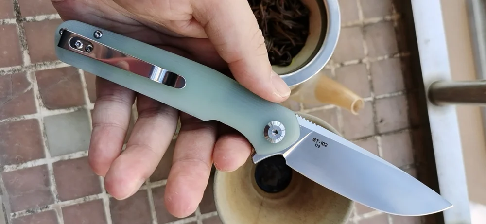 

Sitivien Real D2 Steel ball bearing flipper ST102 Folding G10 Camping Hunting Kitchen Survival Outdoor EDC Tool Utility Knife