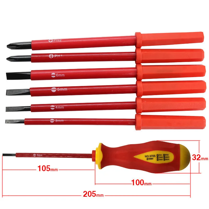 

Insulated Screwdriver Set 7 Piece 1000V high voltage insulated Electrician Hand Tool Opening Repair Precision Tool Set