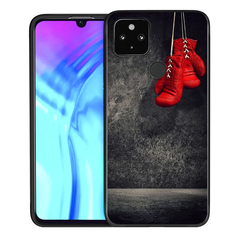

Strong Boxing Gloves Shockproof Cover for Google Pixel 5 4 4a XL 5G Black TPU Soft Phone Case
