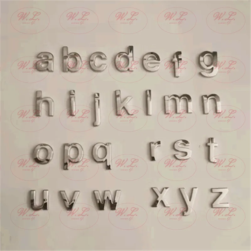 WL полностью металлические буквы 2 см, 3D Алфавит, эмблема, хромированные и черные наклейки, цифровой значок, автомобильный логотип, автомобильные аксессуары, мотоцикл