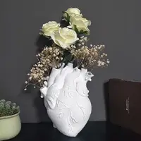 Anatomical Heart Shape Flower Vase Nordic Style Flower Pot Art Vases Sculpture Desktop Plant Pot for Home Decor Ornament Gifts