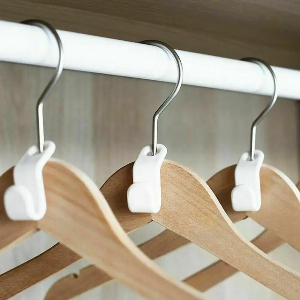 

50Pcs Connector Hooks Eco-friendly White Creative Closet Coat Storage Hooks for Bedroom Clothes Hooks Coat Hangers