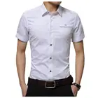 Рубашка мужская с вышивкой Harmont, мягкая блузка с короткими рукавами, однотонная Повседневная приталенная, Азиатский размер, на лето