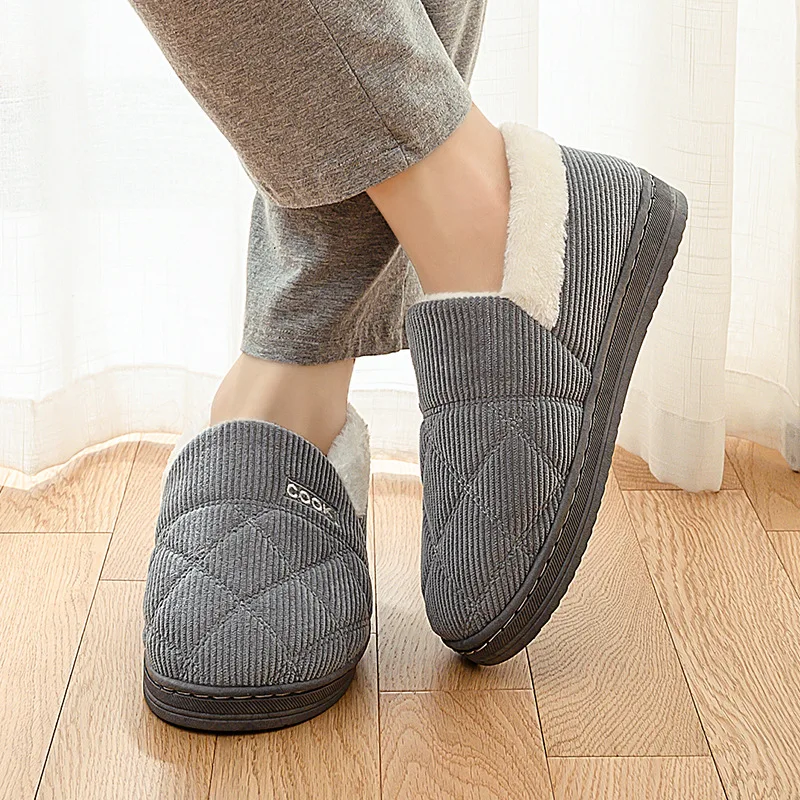 Мужская обувь Повседневные зимние теплые тапочки для мужчин Домашняя из мягкого