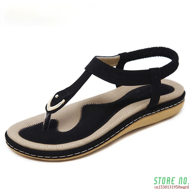 

summer shoes women bohemia beach flip flops soft flat sandals woman casual comfortable plus size wedge sandals C065