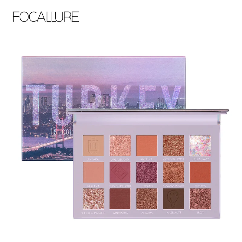 

Focallure 15 Colors Nude Tone Eyeshadow Long-Lasting Palette Eye Makeup Shining Glitter Eye Shadow cosmetics