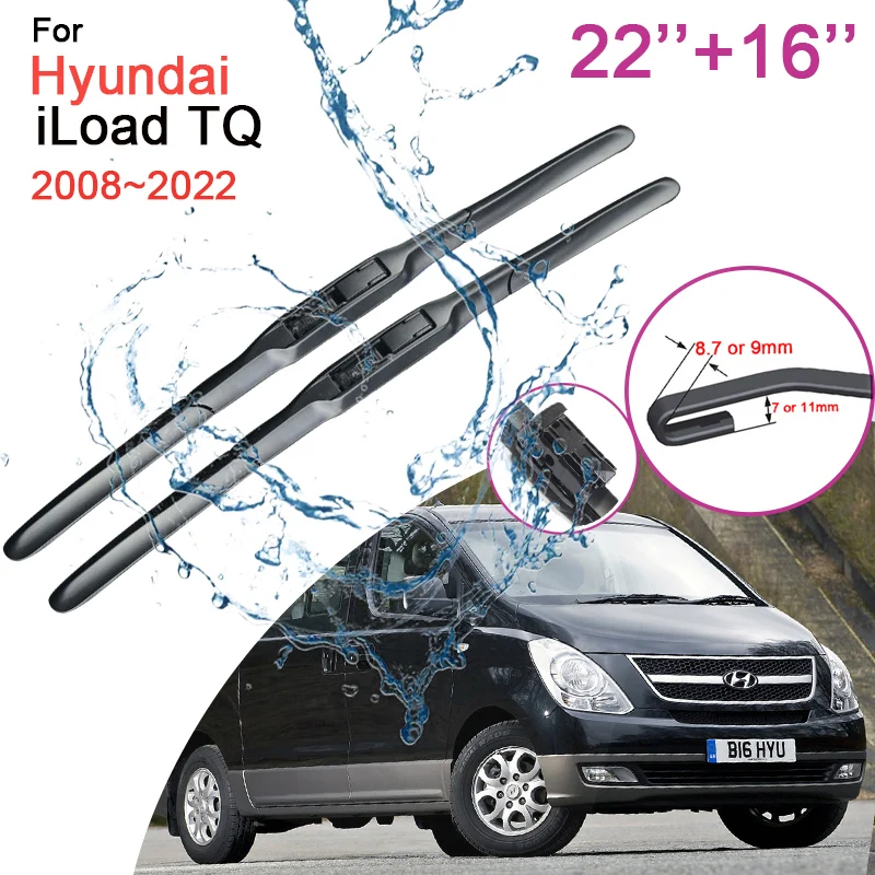 

Car Front Windshield Wiper Blades for Hyundai iLoad TQ 2008 2009 2010 2011~2022 Model Frameless Rubber Snow Scraping Accessories