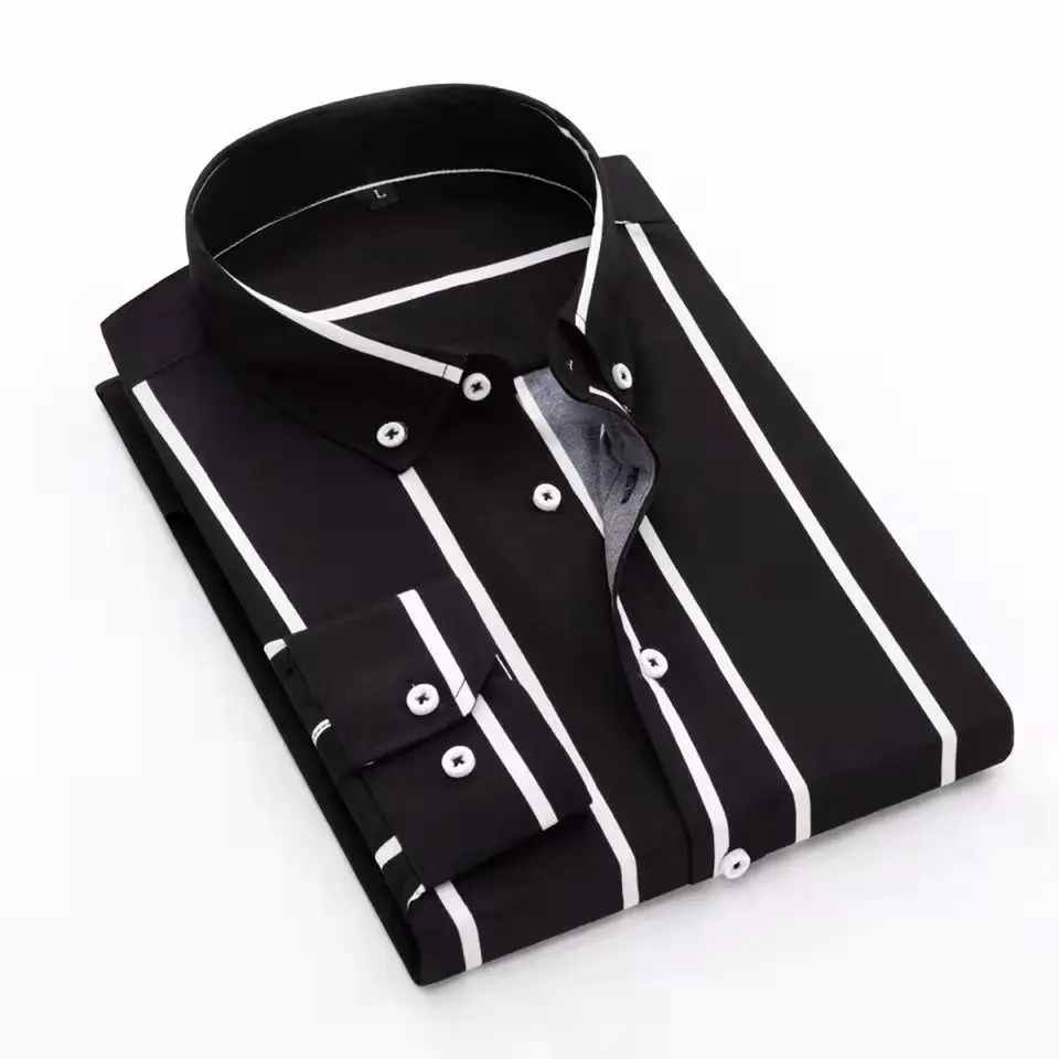 

Quality 100% COTTON Men Dress Shirt Button Down Excellent Comfortable Slim Fit Button Collar Business Mens Casual Shirts Tops