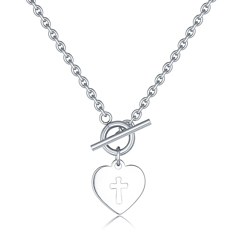 Ожерелье с подвеской в форме сердца из нержавеющей стали серебряное ожерелье
