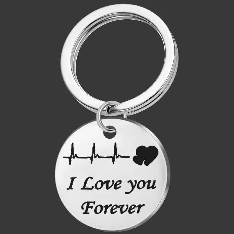 Лидер продаж 2020 брелок для ключей с надписью I Love You Forever из нержавеющей стали в