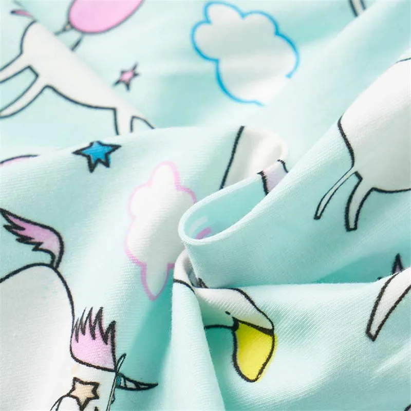 Jumping meters Baby Girls Summer Cartoon Unicorn Dress New Designed Short Sleeves Clothes Kids Fashion Princess Dresses 2-7T | Детская