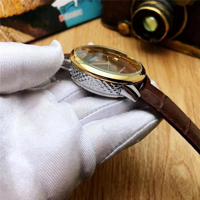 

Tissot- Luxury Brand Mens Watches Mechanical Wristwatches Stainless Steel Strap men's wristwatch women classic business dress 15