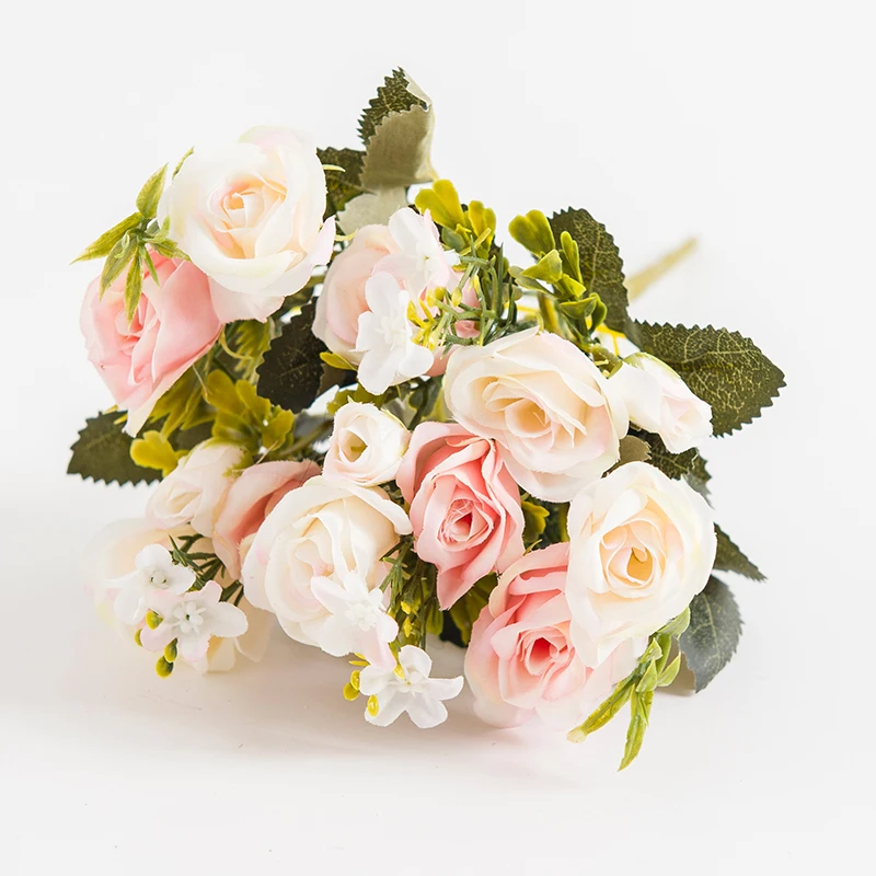 

Artificial Rose Bouquet Silk Flowers Wedding Holiday Supplies Diy Bonsai Autumn Decoration Crafts Christmas Decorations for Home