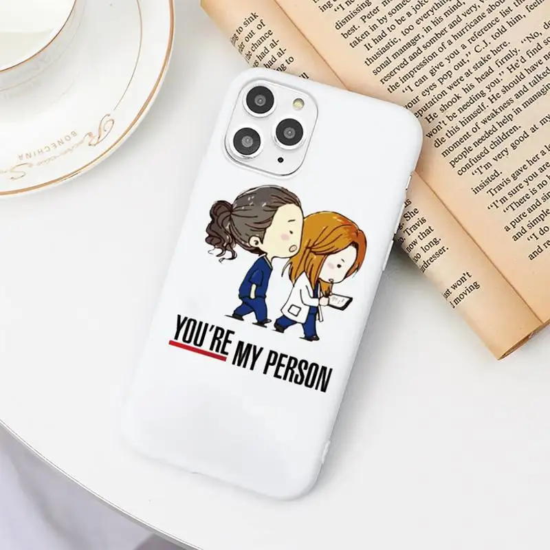 

Greys Anatomy You're My Person Phone Case Candy Color White for iPhone 11 pro XS MAX 8 7 6 6S Plus X 5S SE 2020 XR