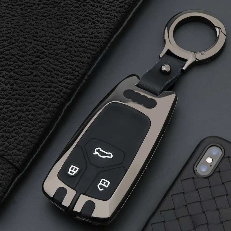 

Zinc alloy+Silicone Car Key Cover Case For Audi A4 B9 A5 S4 S5 TTS TT 8S MK3 A6 Q3 Q5 8R Q7 4M 2016 2017 2018 2019 Accessories
