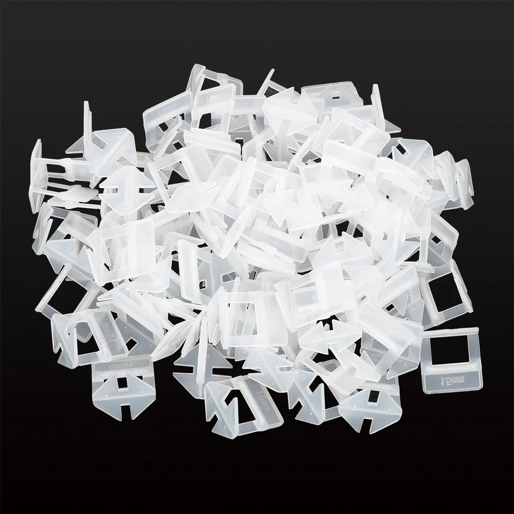 

100pcs/set 1.5/2/3mm Spacers For Tiling Tools Ceramic Tile Leveling System Clips PP Plastic Insert Ceramic Tile DIY Tile Leveler