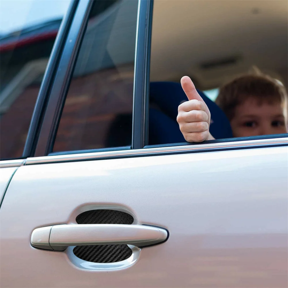 4 шт. наклейка на дверную ручку автомобиля защитные пленки из углеродного волокна