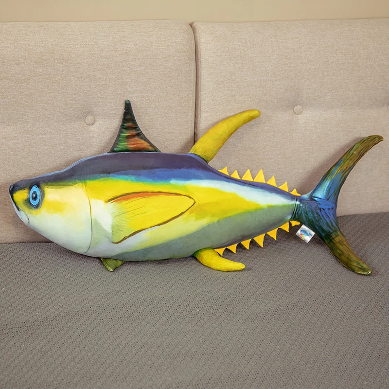 

Giant Plush Fish Toy Pillow Soft Stuffed Tuna Pillow Toy For Boy kids Birthday Gift Lifelike Plush Toys Children's Toy For Decor