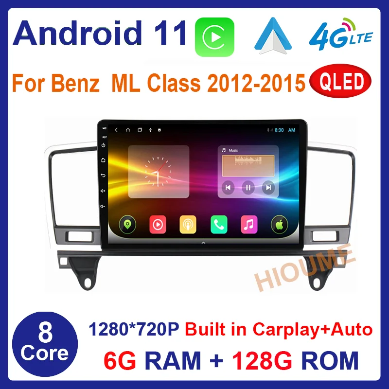

4G LTE Android 11 DSP Автомагнитола мультимедийный видеоплеер навигация GPS для Mercedes Benz M-Class M Class W166 ML 2011-2015