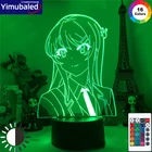 Японское аниме Rascal Not Dream of Bunny Girl светодиодный ночсветильник Sakurajima Mai акриловая подставка фигурки настольная лампа Otaku коллекция