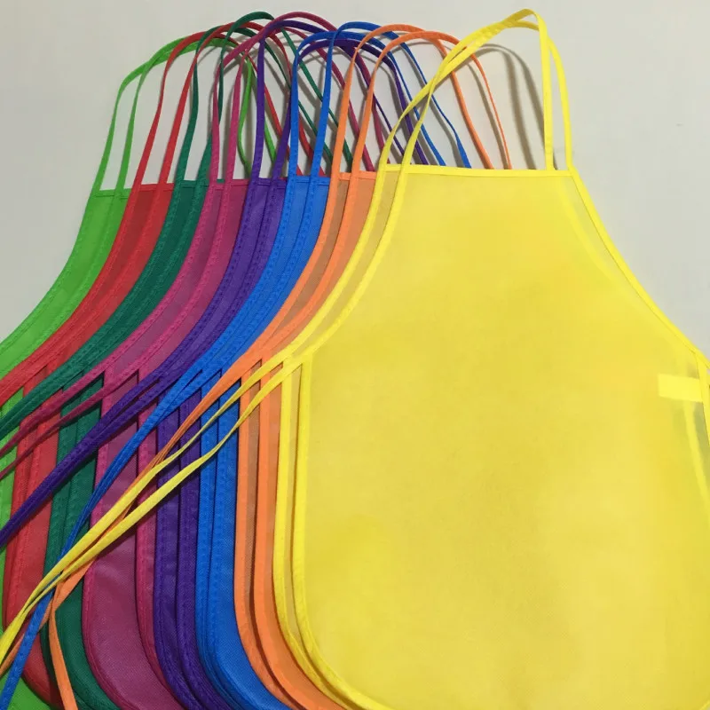 

Unisex Colorful Children Aprons Waterproof Non-Woven Fabric Painting Pinafore Kids Apron for Activities Art Painting Class Craft