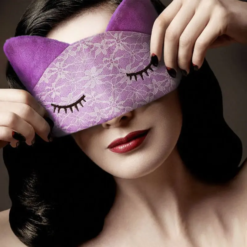 Креативный мультфильм Кот шаблон ресниц кружева глаз щит затемненные дышащие