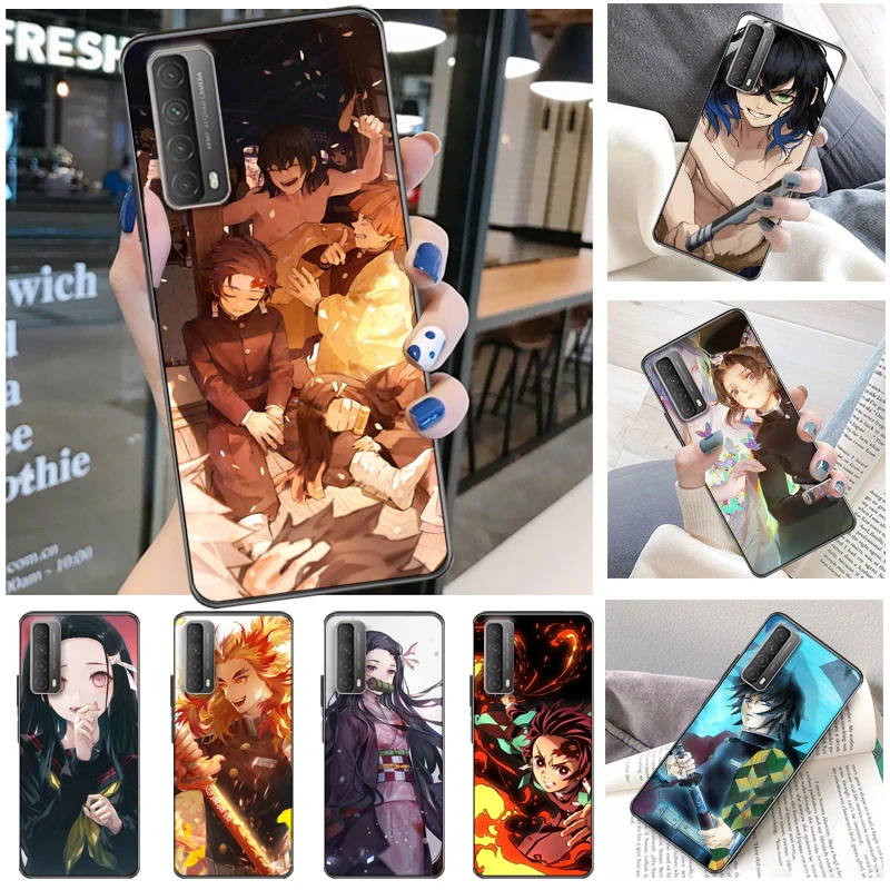 

Demon Slayer Agatsuma Zenitsu Kamado Tanjirou Kamado Nezuko Kimetsu No Yaiba Phone Case For Huawei P Smart Z 2019 2021 Soft TPU