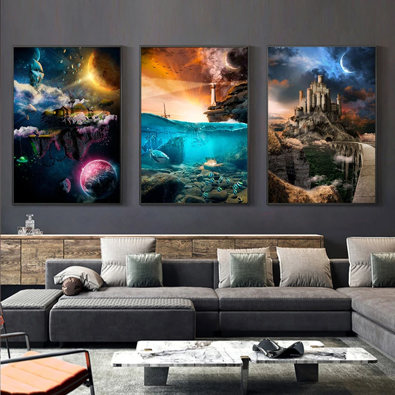 

Modern and Interesting Canvas Paintings Underwater Treasure Art Painting Posters and Prints Modern Art Pictures Home Decoration