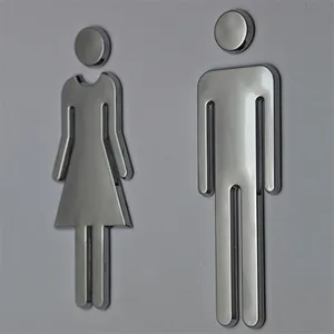 3D DIY Woman&Man Toilet Door Sign Bathroom Restroom WC Door Sign for Toilet Door Sign Wall Sticker Decor Removable