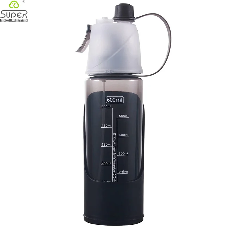 

Спортивная бутылка для воды для собак 3 в 1, большая емкость 600 мл, ПЭТ диспенсер воды для миски, охлаждающий туманный напиток, не содержит бис...