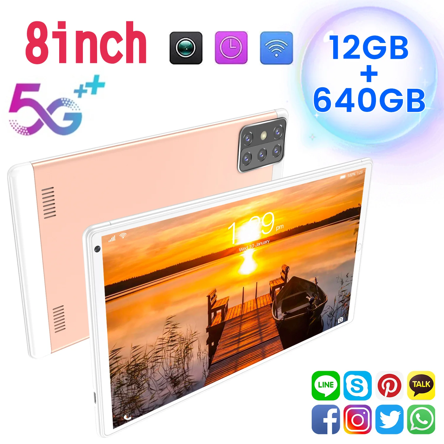 

Tablet 8.1 inch equipped with Android 9.0 octa-core processor WIFI phone and Google Play GPS Wi-Fi and Bluetooth brand new