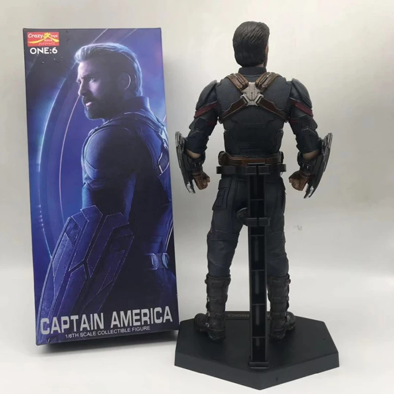 Сумасшедшие игрушки Капитан Америка черный щит версия Endgame ПВХ фигурка Коллекционная модель игрушки куклы Подарки