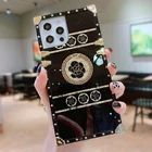 Роскошный квадратный чехол с кольцом для Xiaomi Poco M3 M4 Pro X3 Nfc F3 Redmi Note 11 10 Pro 8 Mi 9 Not 10s 9s 9t 5g Redmi 9a 9c, черный чехол для телефона