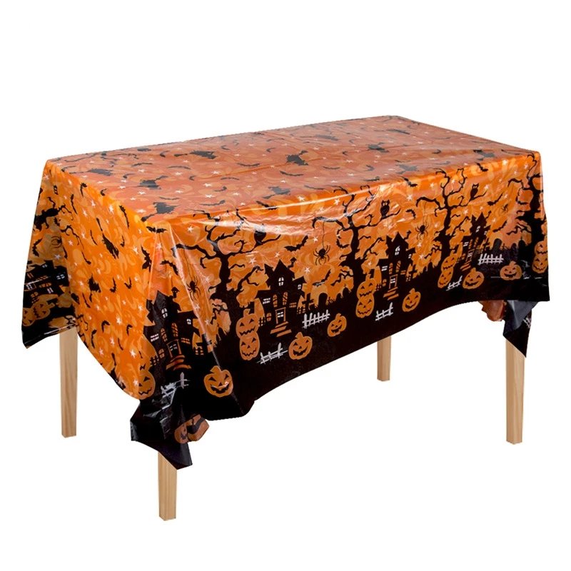 

Disposable Tablecloth Pumpkin Ghost Halloween Festive Decoration Table Cover Wipe Covers Halloween Party Decor Desk Cloth