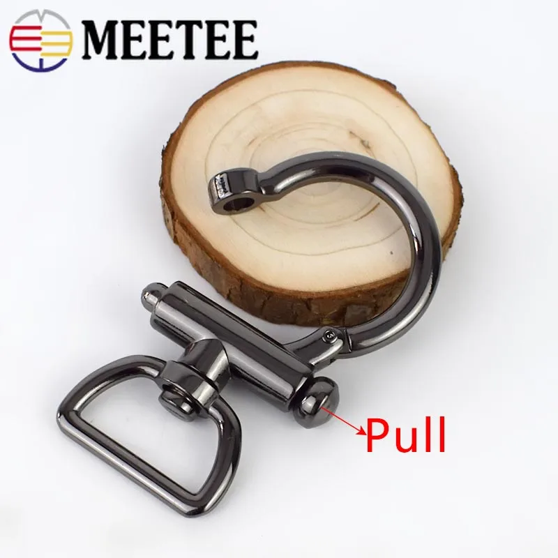 Meetee 2, 6 штук в партии, ID25mm сумки на плечо и ремешком с пряжкой вокруг зажим для лямки повесить крюк DIY брелок застежка для собак кожаный аппаратных аксессуары для ванной комнаты