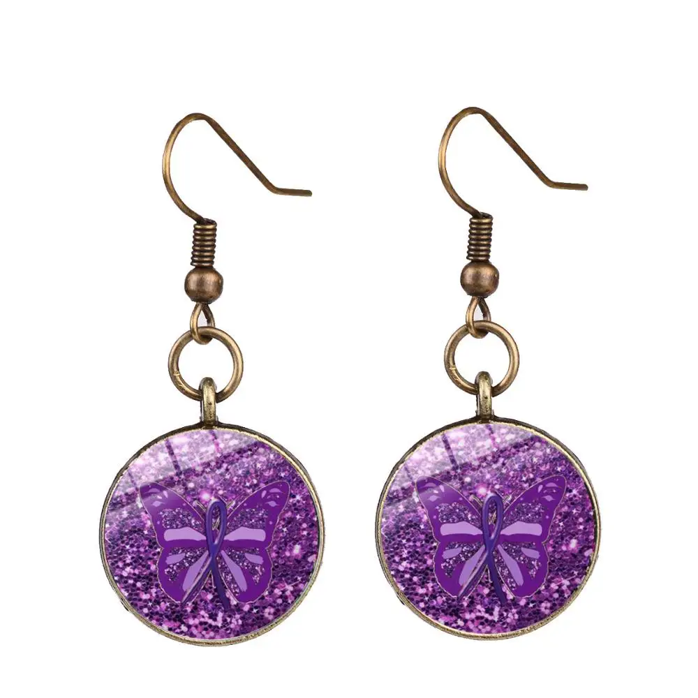 Серьги с изображением фибромилгии Я часть лечения висячие серьги совы бабочки