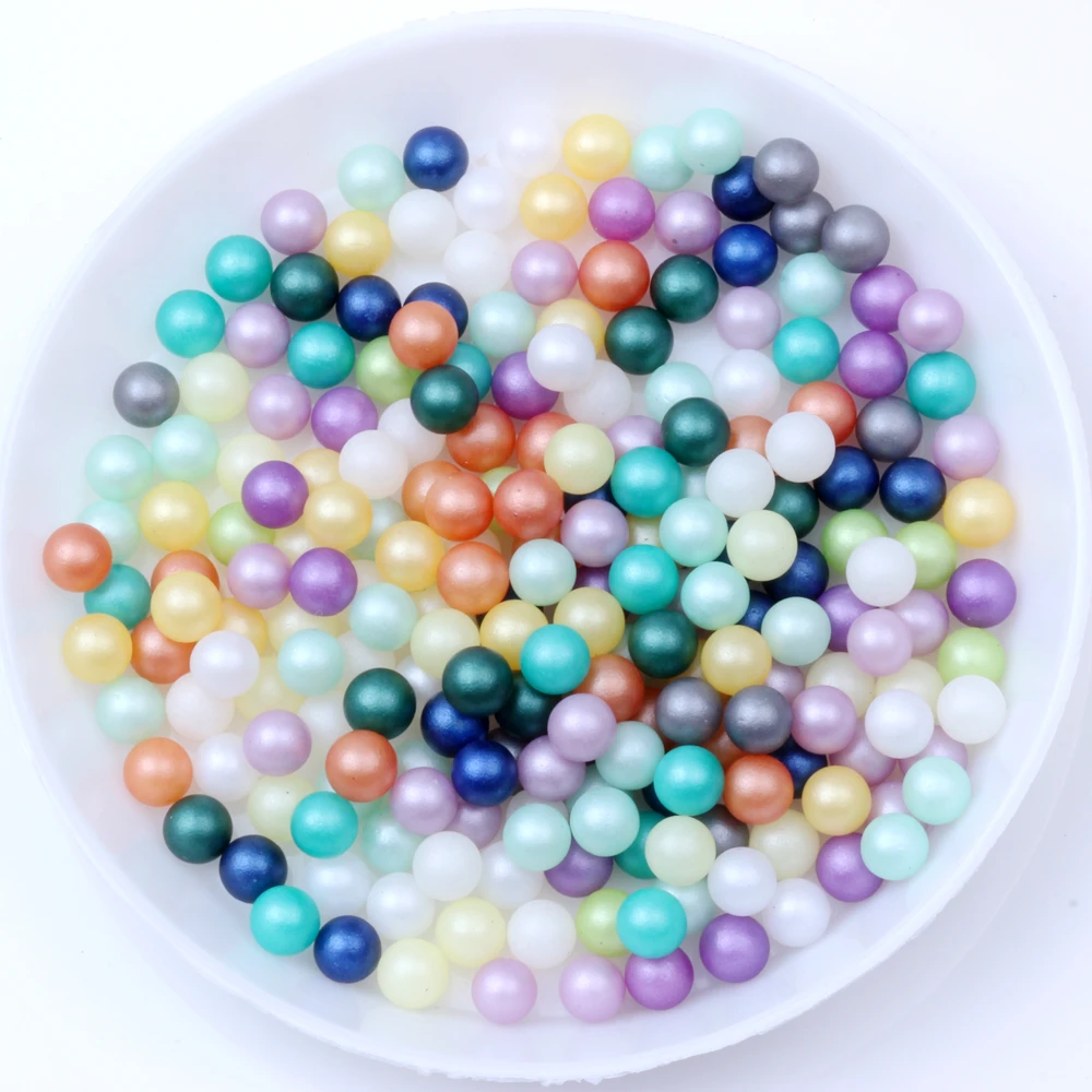 3/4/5/6 мм и смешанные размеры матовый многоцветный круглый искусственный жемчуг