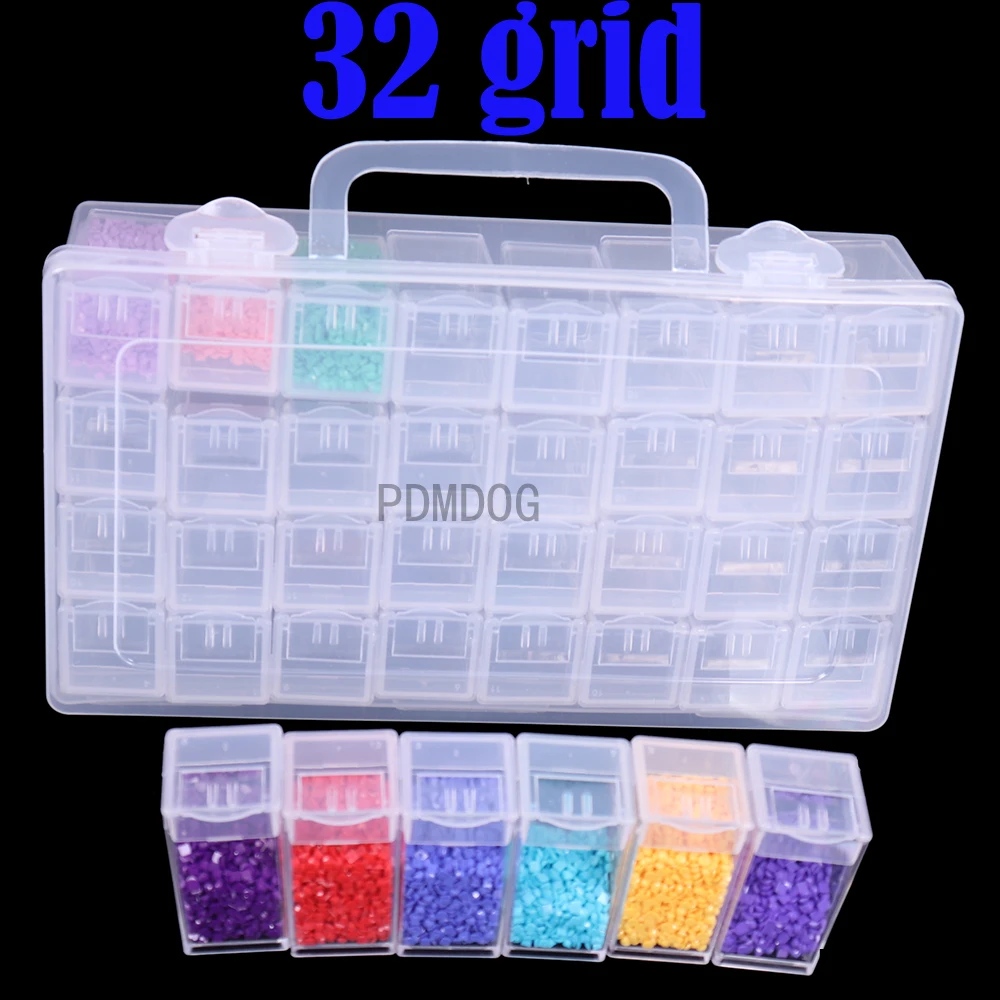 

32/64/96/128 bottle cans square diamond painting storage box diamond painting accessories bead container mosaic storage box tool