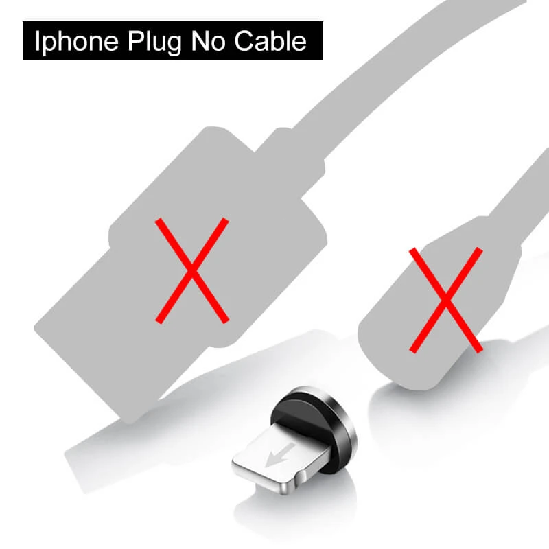 Iphone Plug No Cable Elough Магнитный зарядный Micro USB кабель зарядное устройство для iPhone Xiaomi Мобильный телефон Магнит USB зарядное устройство Тип C кабель Шнур El360 - Цвет: Iphone Plug No Cable