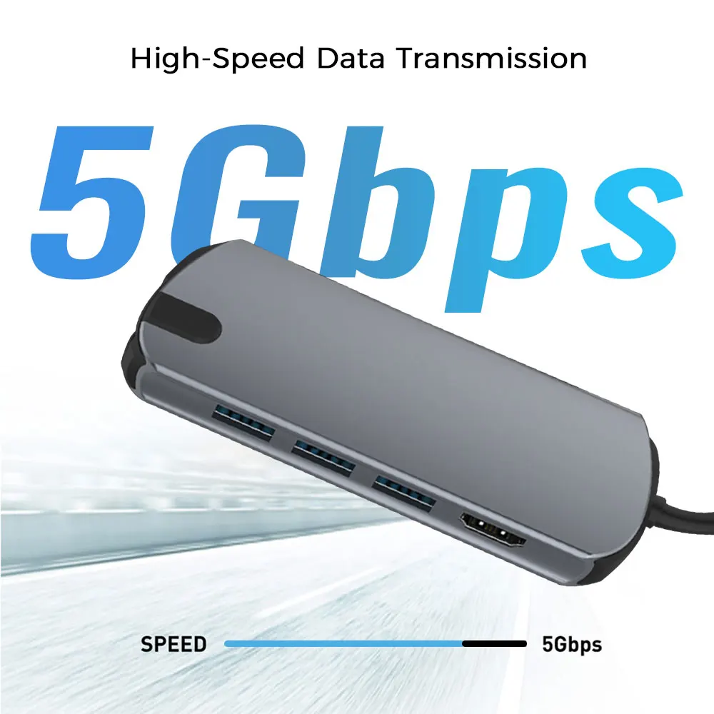 Концентратор USB C HDMI адаптер 4k x 2k @ 30 Гц Ethernet RJ45 SD/Micro кардридер с DP зарядкой для Macbook