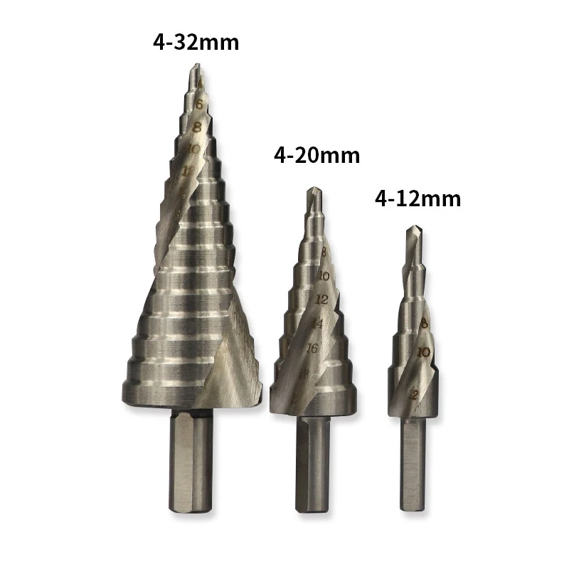 

wood hole taper cone drill Step drill set titanium coated drilling power tools for metal high speed steel
