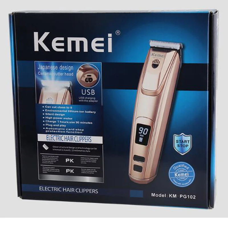

Kemei rechargeable hair clipper KM-PG102 household shaving cutter hair clipper