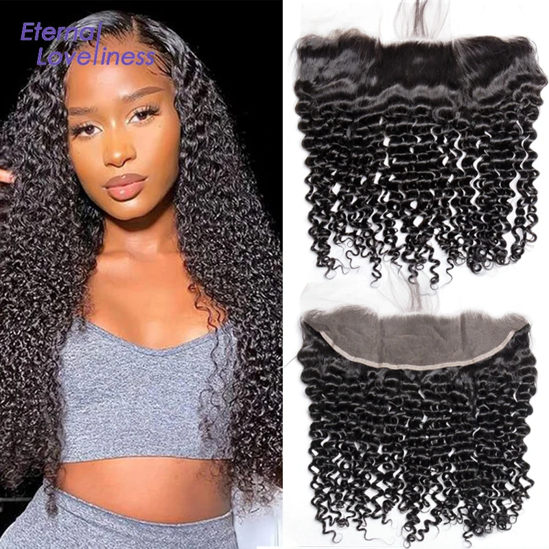 

Human Hair Unprocessed Brazilian Curly Lace Frontal 13x4 Ear To Ear Lace Frontal Closure Kinky Curly Brazilian Remy Hair